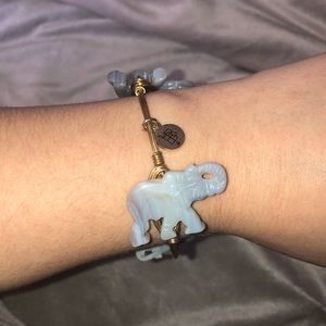 Bourbon and Bowties elephant stone bracelet